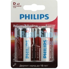 Элемент питания алкалиновый D/LR20 1.5В Power (блист. 2шт) Philips Б0062732