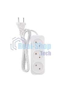 Удлинитель Smartbuy, 3 гнезда 1,5 метра 6А/1,35кВт без заземления ШВВП 2х0,75 (SBE-10-3-1,5-F)