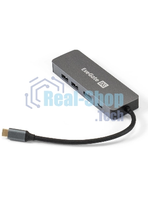 Концентратор USB ExeGate DUB-21C/PD/HL, USB Type-C, USB/USB Type-C/RJ45, USB