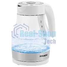 Чайник электрический Hyundai HYK-G3802 1.7л. 2200Вт белый/серебристый (корпус: стекло)