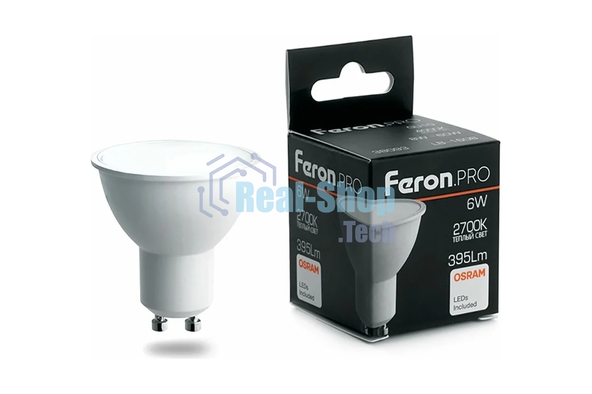 Лампа светодиодная Feron PRO LB-1606 6Вт 230В GU10 теплый