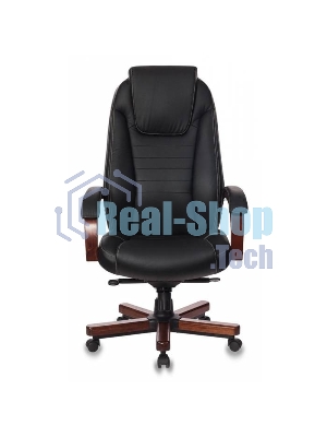 Кресло Бюрократ T-9923WALNUT/BLACK черный, кожа