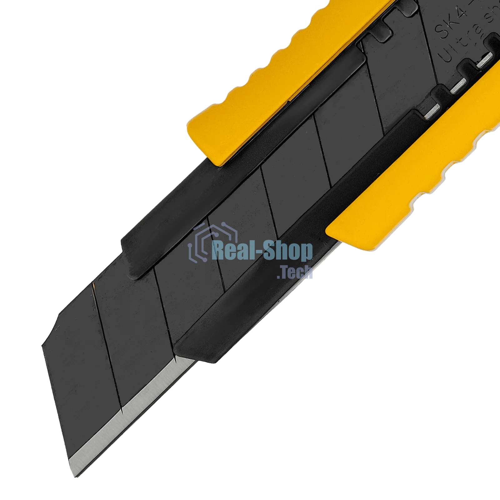 Нож Denzel 18 мм, сменное лезвие, SK4, корпус из цинкового сплава + TPR, торцевой зажим