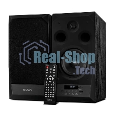 Акустическая система 2.0 SVEN MC-20, черный, мощность 2x45Вт (RMS), FM-тюнер, USB/microSD, дисплей, пульт ДУ, Bluetooth, Optical SVEN MC-20, черный, акустическая система 2.0, мощность 2x45Вт (RMS), FM-тюнер, USB/microSD, дисплей, пульт ДУ, Bluetooth, Optical
