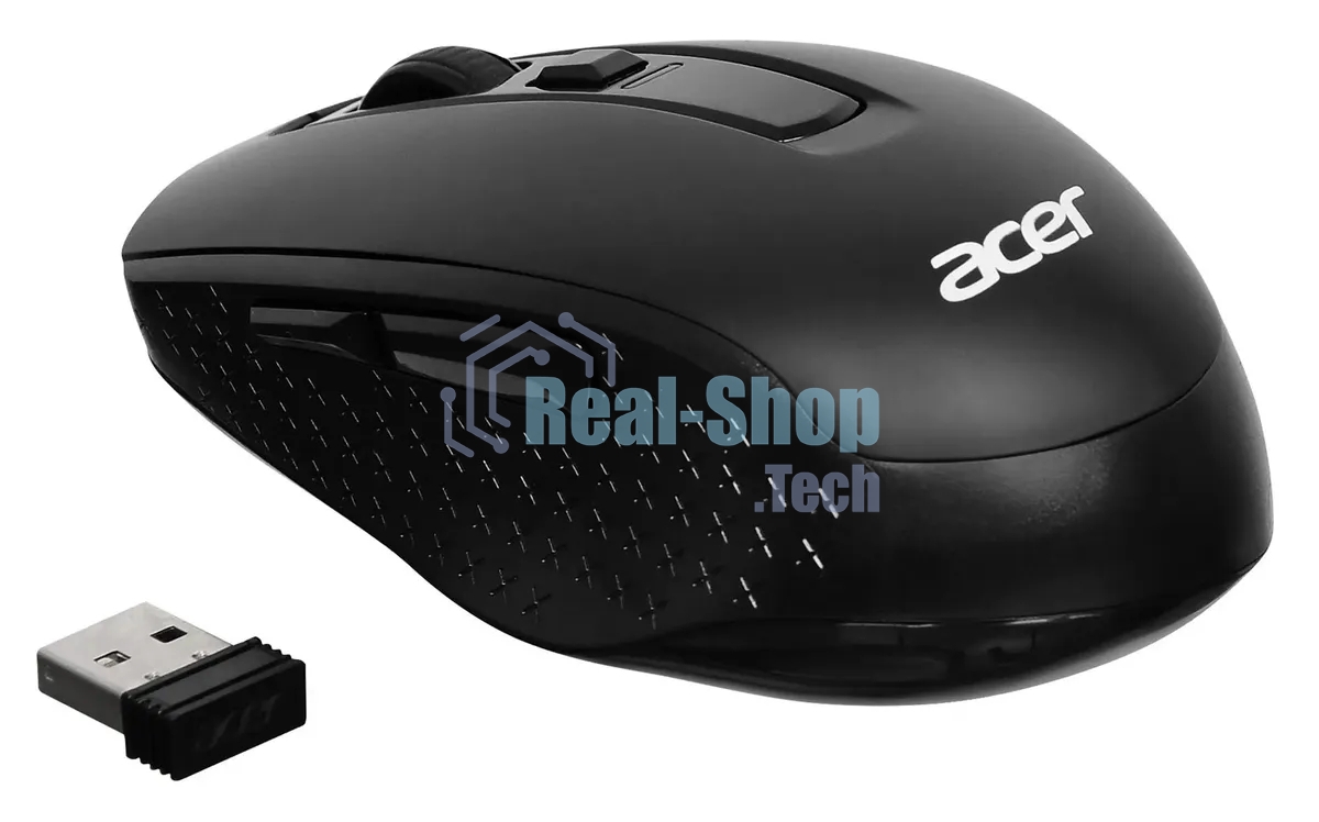 Мышь беспроводная Acer OMR060 черный, 1600 dpi, радиоканал, USB, кнопки - 6