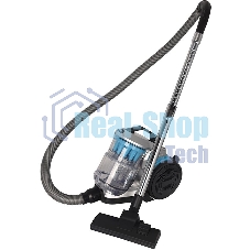 Пылесос Hyundai HYV-C2955 серебристый/синий, 380/2400 Вт, уборка сухая, пылесборник контейнер 3.5 л