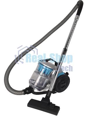 Пылесос Hyundai HYV-C2955 серебристый/синий, 380/2400 Вт, уборка сухая, пылесборник контейнер 3.5 л