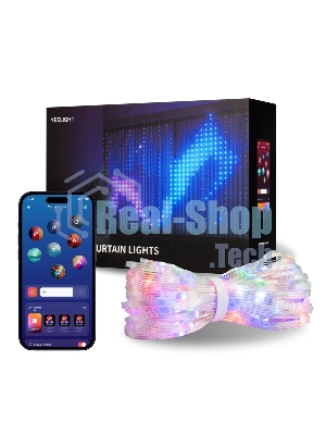Умная штора-гирлянда Yeelight, 475 ламп, 1,5м x2м/RGbIC+ BLE/YLYDD-0053