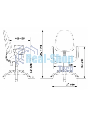 Кресло Бюрократ CH-1300N/OR-16 черный, экокожа, 120 кг, механизм качания