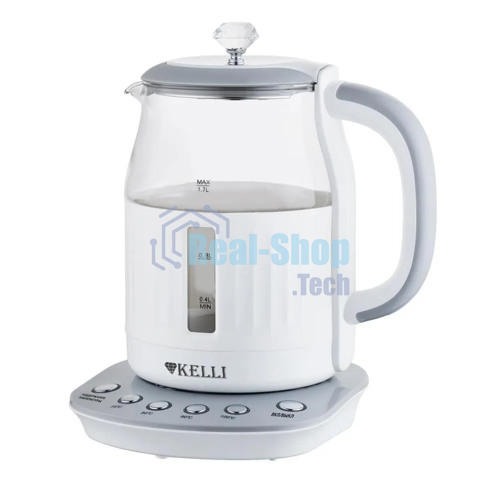 Чайник электрический Kelli KL-1373 бело-серый