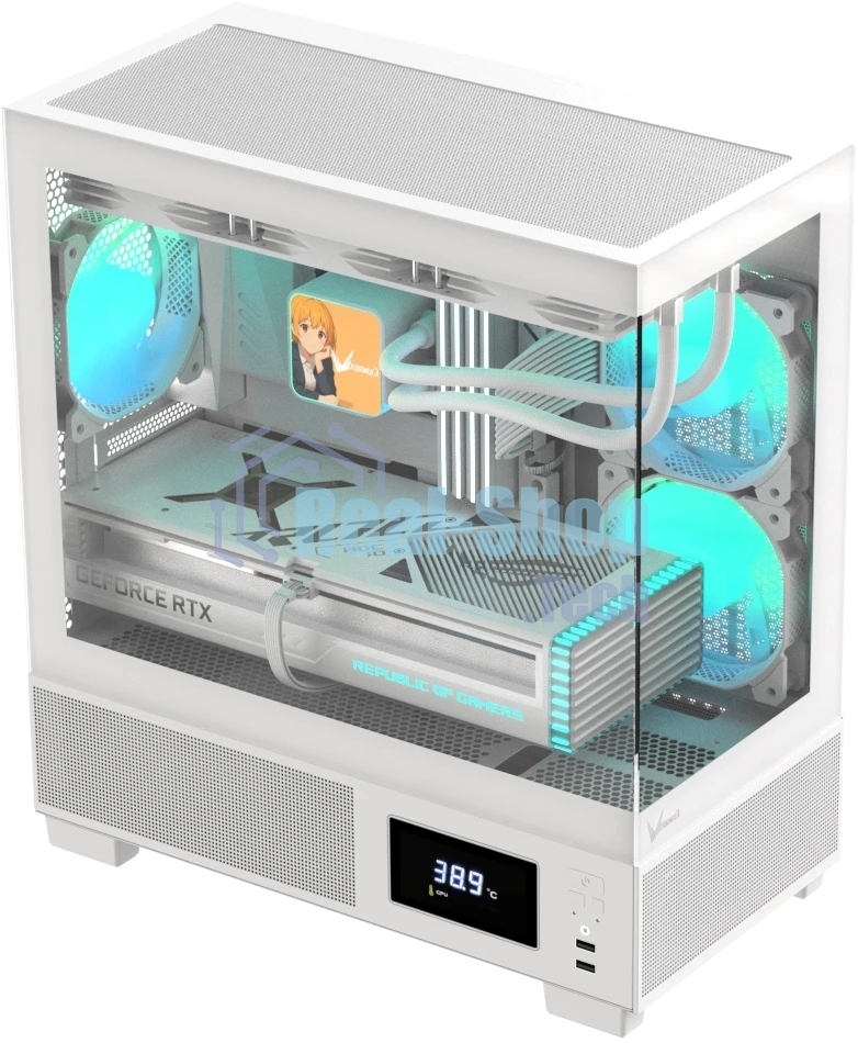 Компьютерный корпус AeroCool/Formula V Line Crystal E1M White, MATX, USB3.0*2, Switch Display Panel