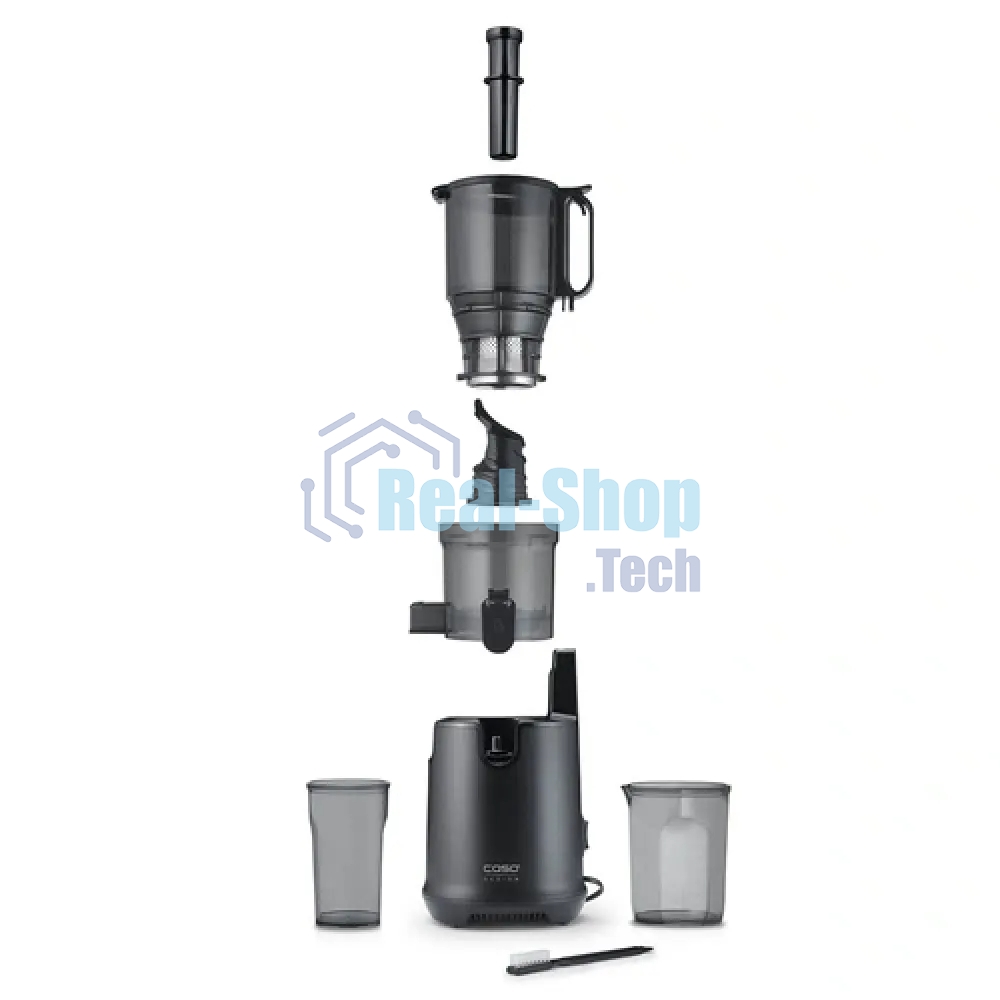 Соковыжималка CASO Juice Fit Pro черный, шнековая вертикальная, 250 Вт, 1000 мл, электронное, реверс