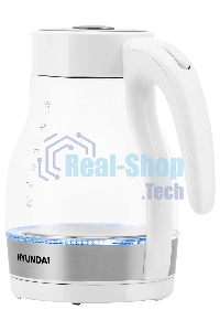 Чайник электрический Hyundai HYK-G3802 1.7л. 2200Вт белый/серебристый (корпус: стекло)