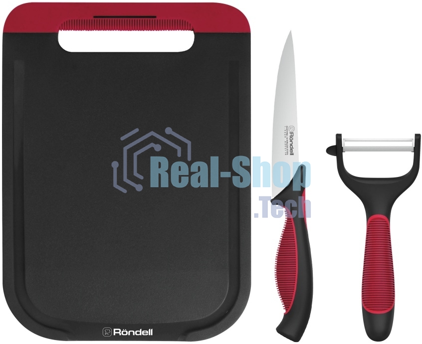 Набор ножей кухонных Rondell RD-1892 компл.:3 предм. разд. дос. черный/бордовый блистер