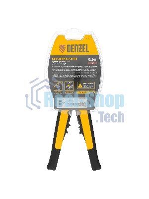 Щипцы для зачистки электропроводов Denzel 0,2-6 мм2, функция обрезания проводов