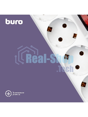 Сетевой фильтр Buro 500SH-3-SW-W 3 м, 5 розеток, белый, коробка