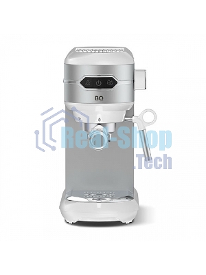 Кофеварка эспрессо BQ CM3001 стальной/белый, исп. кофе - молотый, 1 л, 1450 Вт, 15 Бар.