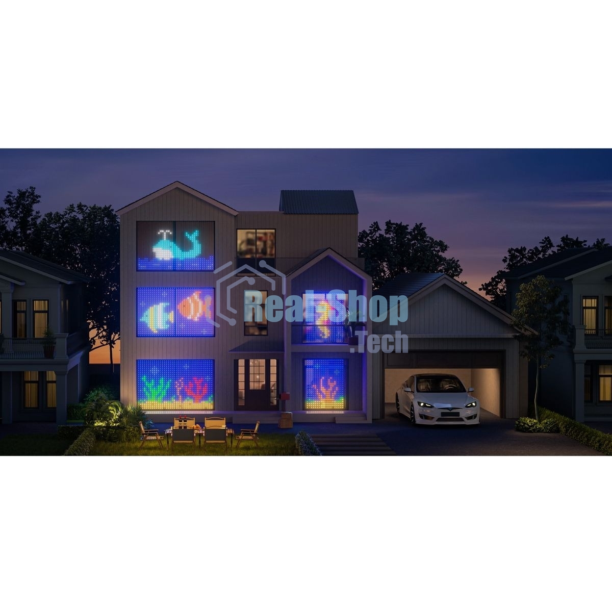 Умная штора-гирлянда Yeelight, 475 ламп, 1,5м x2м/RGbIC+ BLE/YLYDD-0053