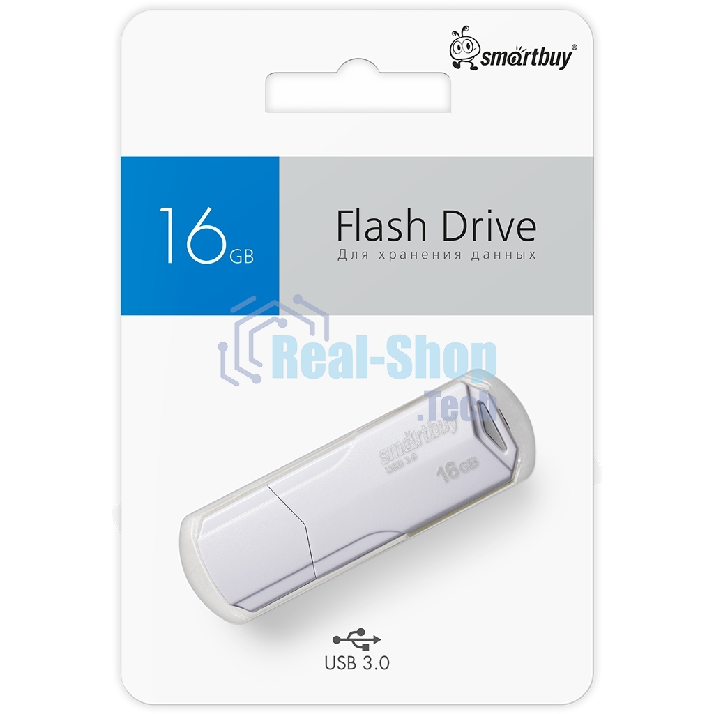 Флешка USB Smartbuy R/W (SB16GbCLU-W3) UFD 3.0/3.1 016Gb CLUE белый
