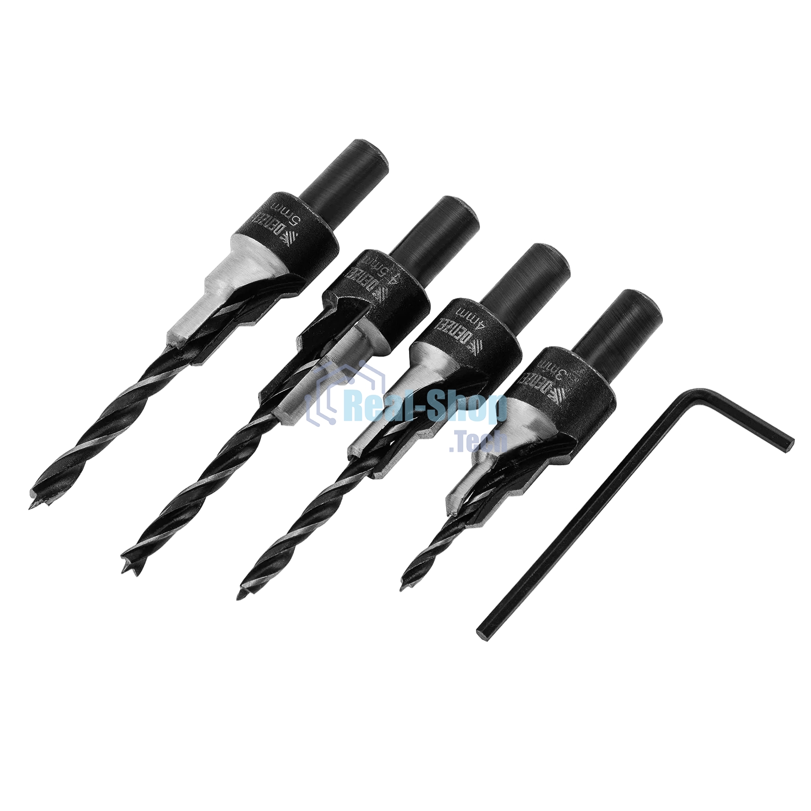 Набор сверл под конфирмат Denzel 3-5 мм, 4 шт