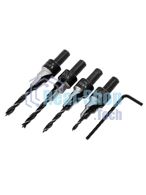 Набор сверл под конфирмат Denzel 3-5 мм, 4 шт