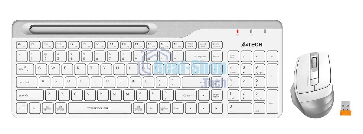 Комплект клавиатура+мышь A4Tech FStyler FB2535C беспроводной, USB + Bluetooth, 2000 DPI, белый
