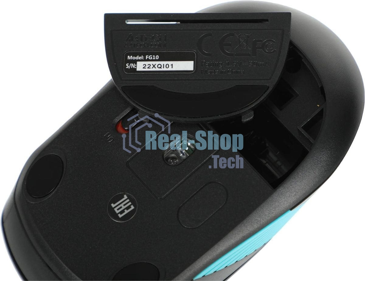 Мышь беспроводная A4Tech Fstyler FG10 черный/синий, 2000 dpi, радиоканал, USB, кнопки - 4