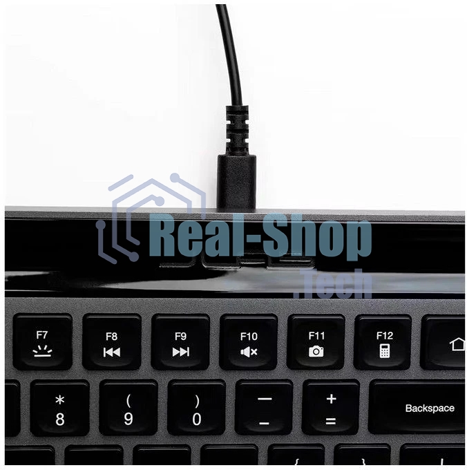 Клавиатура JLab Epic Keyboard гибридная, USB Type-A, Bluetooth, радиоканал, серый