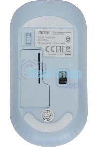 Мышь беспроводная Acer OMR205 белый/голубой, 1200 dpi, радиоканал, USB, кнопки - 3