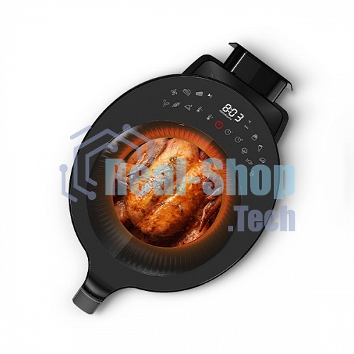 Аэрогриль BQ GR2008 черный, 1500 Вт/Объем 5л/4 в 1 Гриль, жарка, выпечка, запекание/Технология 3D Air Flow, готовьте до 20% быстрее/Кварцевый нагревательный элемент быстро достигает нужной температуры, минимально расходуя электроэнергию/Скрытый вентилятор