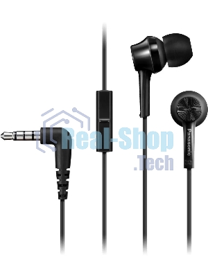 Наушники Panasonic RP-TCM115GCK внутриканальные 10-24000Гц 1.2м 3.5мм 98дБ микрофон, черный