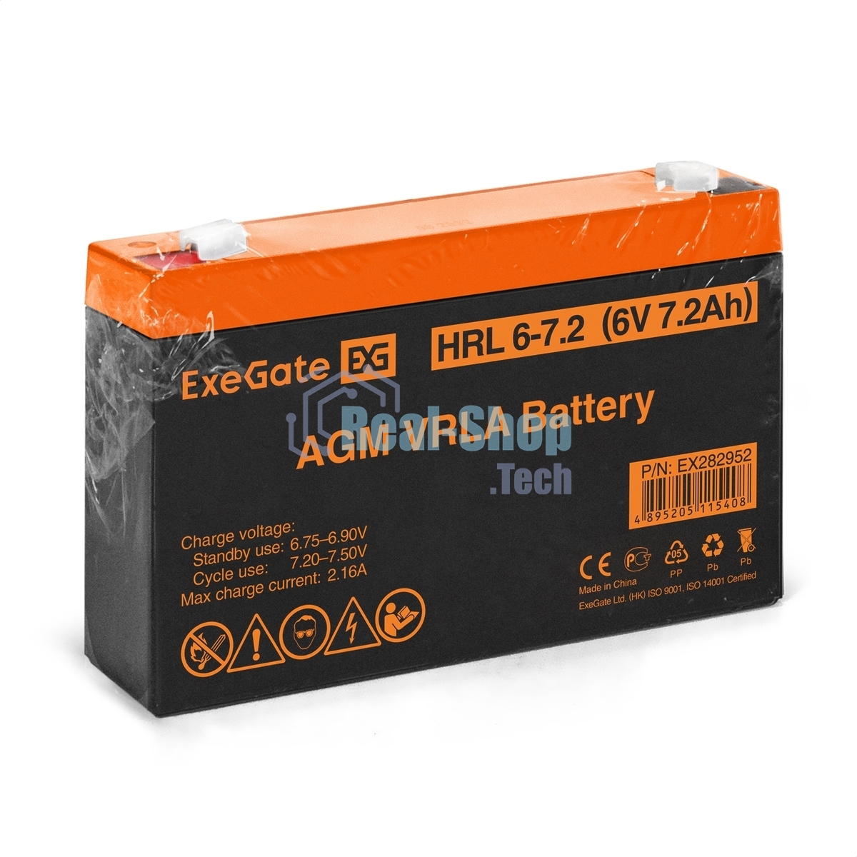 Батарея для ИБП ExeGate HRL 6-7.2 (6V 7.2Ah), клеммы F1
