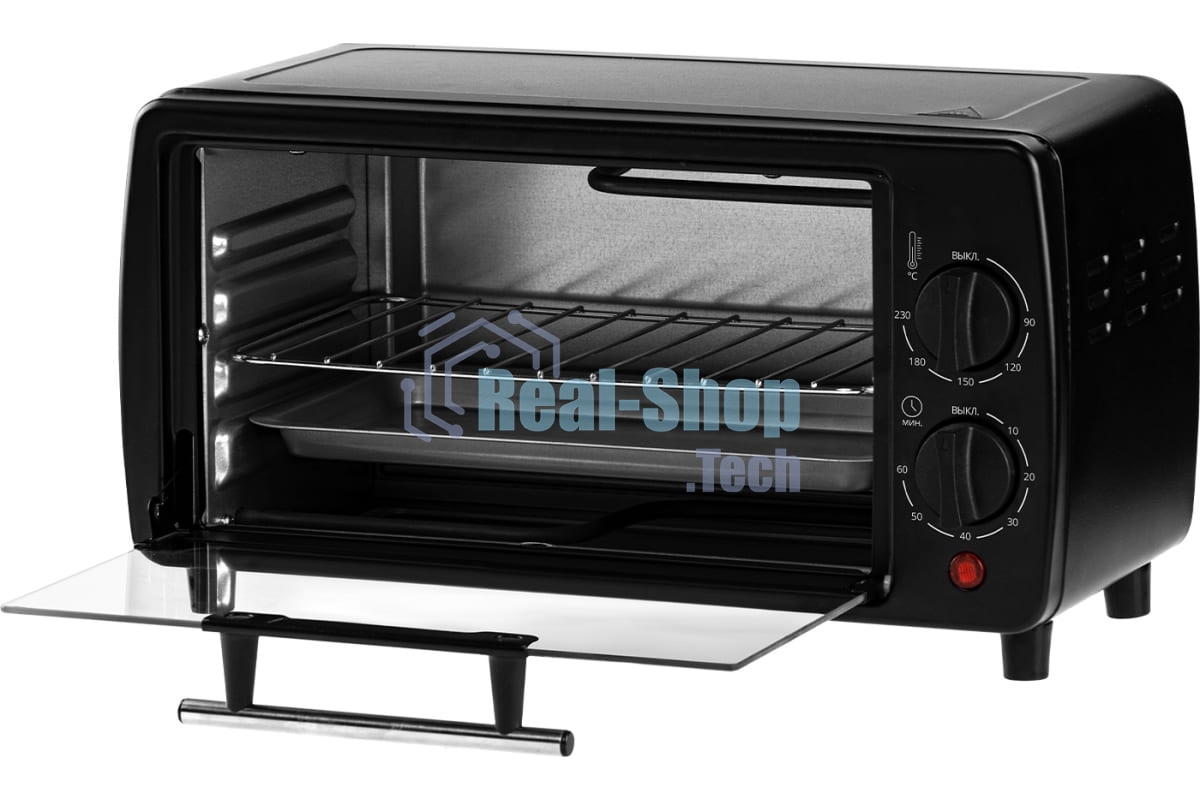 Мини-печь Galaxy Line GL 2625, черный, 8 л, 1000 Вт, таймер на 60 минут, индикатор работы, автоотключение