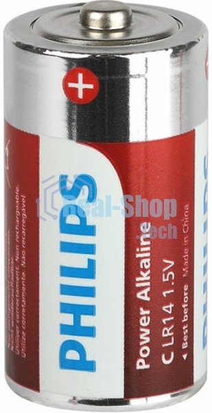 Элемент питания алкалиновый C/LR14 1.5В Power (блист. 2шт) Philips Б0062687