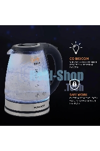 Чайник электрический Scarlett SC-EK27G36 1.8л. 1800Вт черный (корпус: стекло)