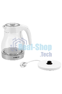 Чайник электрический Hyundai HYK-G3802 1.7л. 2200Вт белый/серебристый (корпус: стекло)