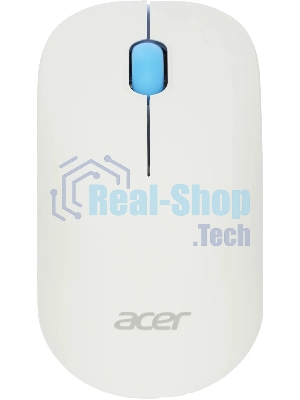 Мышь беспроводная Acer OMR205 белый/голубой, 1200 dpi, радиоканал, USB, кнопки - 3