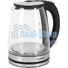 Чайник электрический Starwind SKG2114 1.8 л, 1800 Вт, черный/прозрачный корпус: стекло