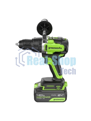 Дрель-шуруповерт аккумуляторная Greenworks GD24DD140 24V, 70/140Нм,Anti-kickback,2х4Ач,ЗУ,кор 3707607CUD
