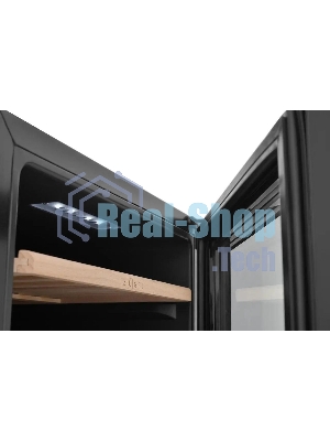 Винный шкаф ZÜGEL ZCWF521DB черный, 127 л, 2 отсека, 52 бут., класс A+