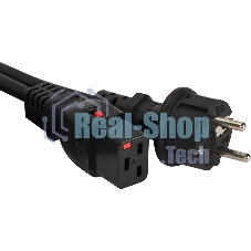 Шнур питания Lanmaster LAN-PP19L/SH-5.0-BK C19-Schuko проводник.:3x1.5мм2 5м 220В 16А черный