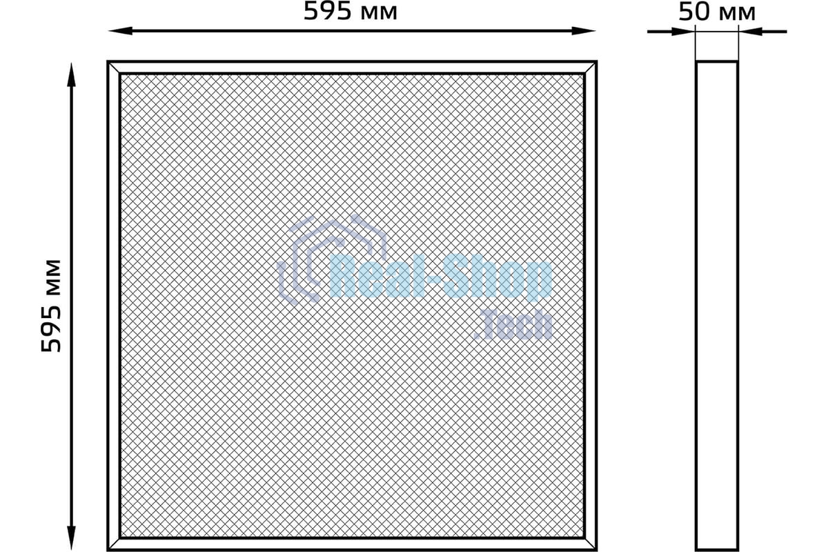 Светильник офисный Gauss MiR 35W 3500lm 4000K IP40 595x595x50мм призма с БАП LED