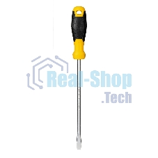 Отвертка шлицевая Deli DL6382001 8х200мм Материал: CR-V. Двухкомпонентная ручка. Хромированная