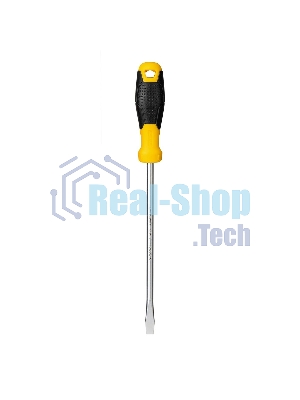 Отвертка шлицевая Deli DL6382001 8х200мм CR-V, Двухкомпонентная ручка. Хромированная