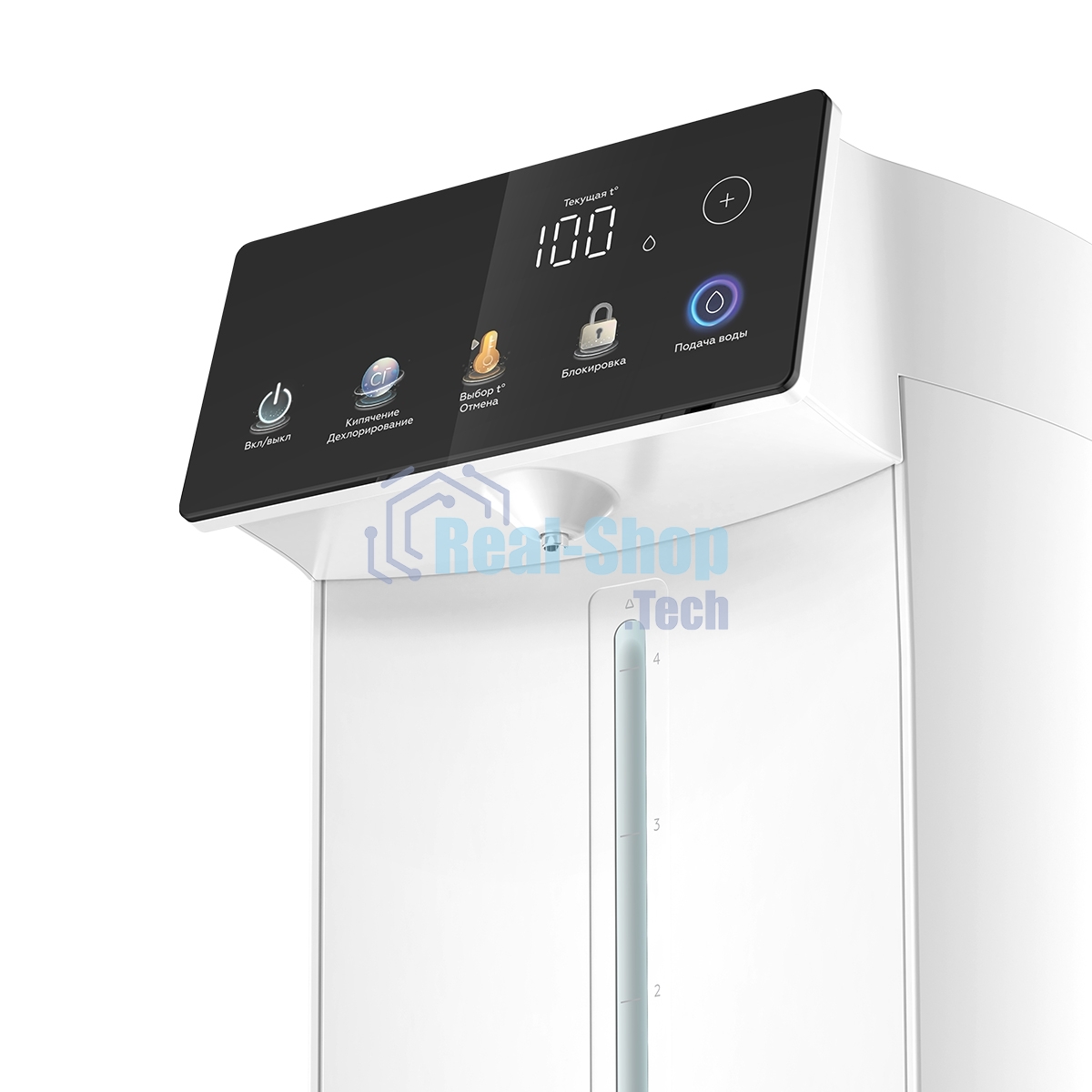 Термопот BQ TP5001 White. Мощность 1600 Вт/Объем 5 л/Сенсорный LED-дисплей/Поддержание температуры/Функция дехлорирования/Регулировка темперы от 40 до 90 'C/Система защиты: от перегрева, от включения без воды, блокировка подачи воды/Внутренняя колба из нержавеющей стали AISI 304/Съемная крышка/Ручка для переноски/Электрическая помпа/Длина шнура 0.85 м