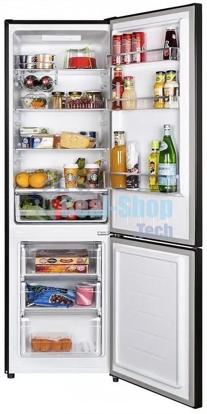 Холодильник Maunfeld MFF176SFSB черный двухкамерный 188/75л морозилка снизу, ручная разморозка