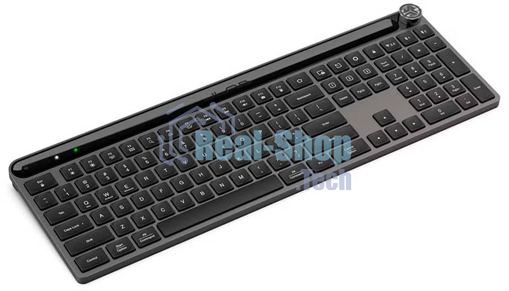 Клавиатура JLab Epic Keyboard гибридная, USB Type-A, Bluetooth, радиоканал, серый