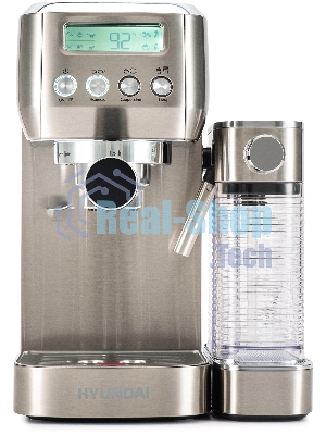 Кофеварка рожковая Hyundai HEM-9999 серебристый, исп. кофе - молотый, 1.3 л, 1350 Вт, 20 бар