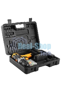 Дрель-шуруповерт аккумуляторная Deko Banger 20V ONE, 20В, 1 АКБ + в кейсе + набор 63 инструмента для дома