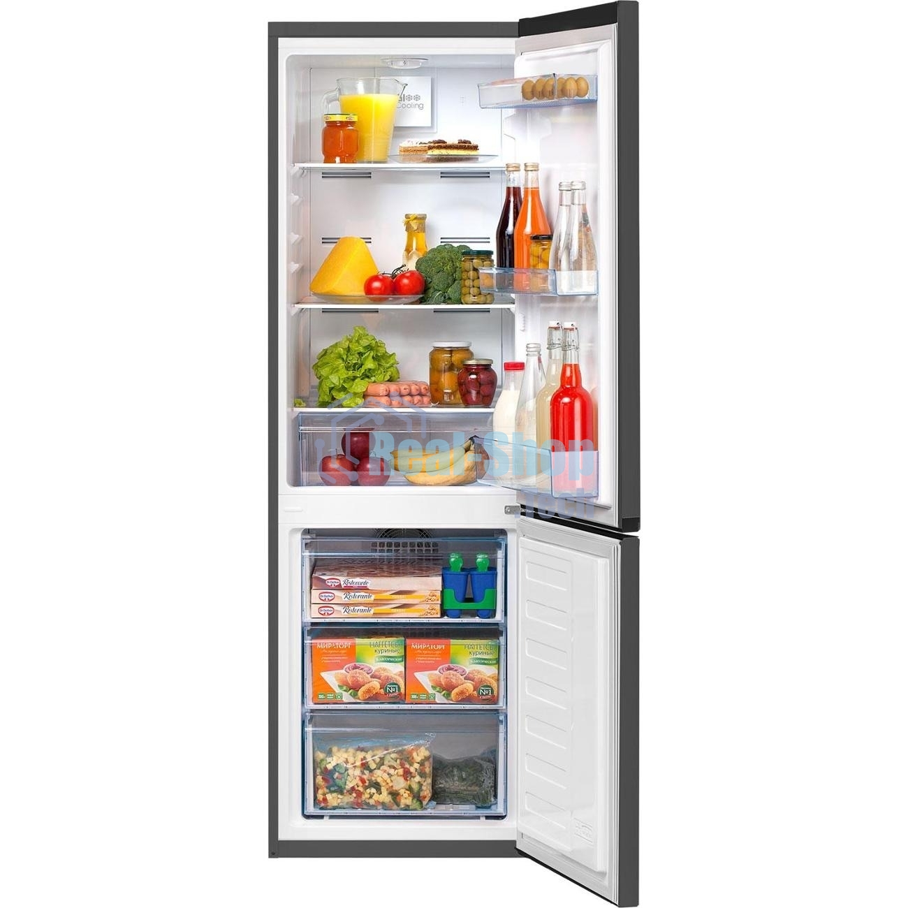Холодильник Beko B1RCNK272G серый, двухкамерный 163/76л морозилка снизу